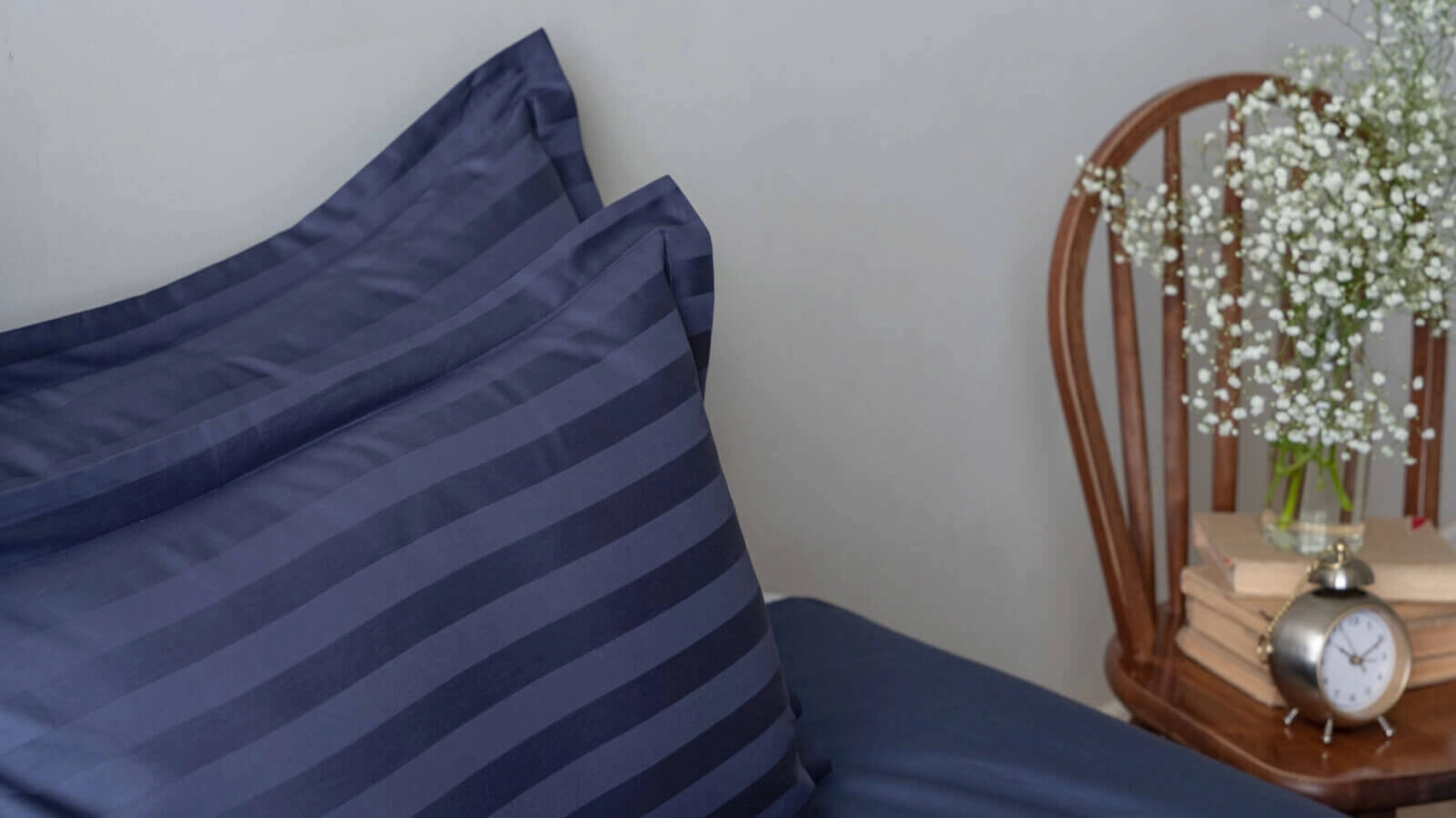 Постельное белье Askona Comfort Stripe, цвет Глубокий синий, 100% хлопок, без простыни Askona фото - 4 - большое изображение
