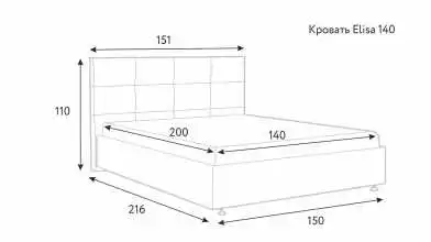 Мягкая кровать Elisa с прямоугольной стяжкой изголовья Askona фотография товара - 3 - превью