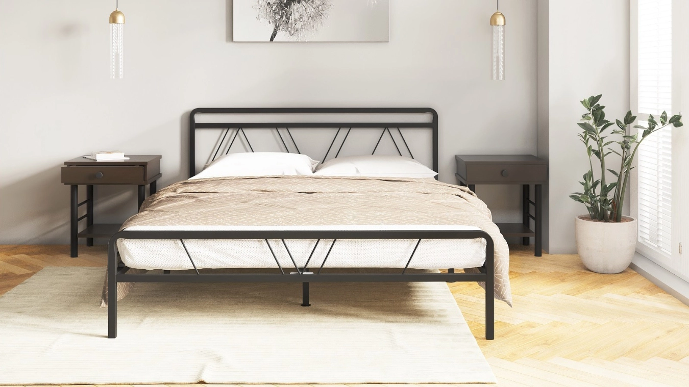 Кровать Cassis, цвет черный шагрень + матрас Comfort Plus - 3 - большое изображение