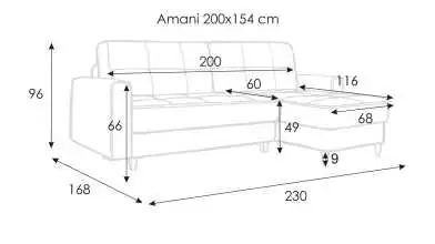 диваны Amani-B бұрыштық киімге арналған қораппен кең шынтақшалармен Askona - 14 - превью