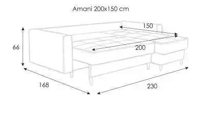 диваны Amani-B бұрыштық киімге арналған қораппен кең шынтақшалармен Askona - 15 - превью