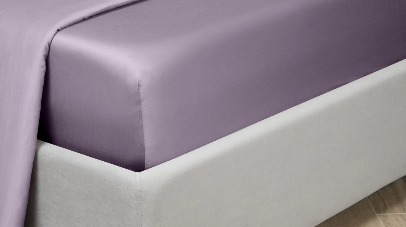Простынь на резинке Solid Tencel, цвет Лавандовый Askona фото - 4 - большое изображение